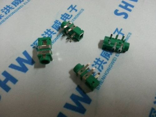 10pcs 3.5mm female audio connector 6 pin dip stereo headphone jack pj-321c green for sale