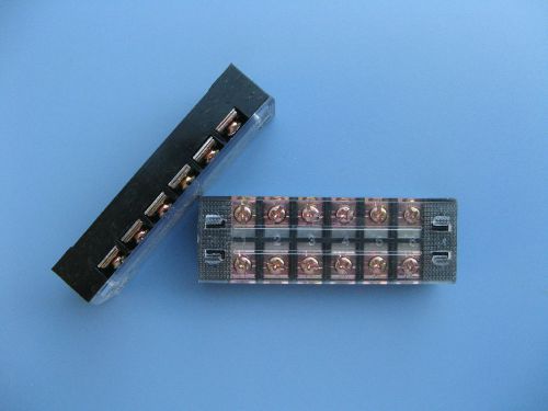 NDC TB-2506L 600V 25A 6 Position Screw Terminal Strip Covered Barrier Block 2PCS