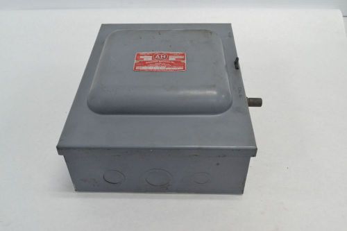 Arrow-hart 27284 enclosed 7-1/2hp fusible 30a 600v 3p disconnect switch b269620 for sale