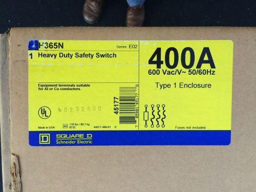 Schneider Electric Square D Heavy Duty Safety Switch 400A H365N NEW IN BOX