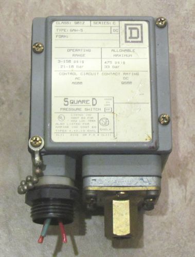 Square d 3-150 psi pressure switch type 9012 model gaw-5 control 475psig max for sale