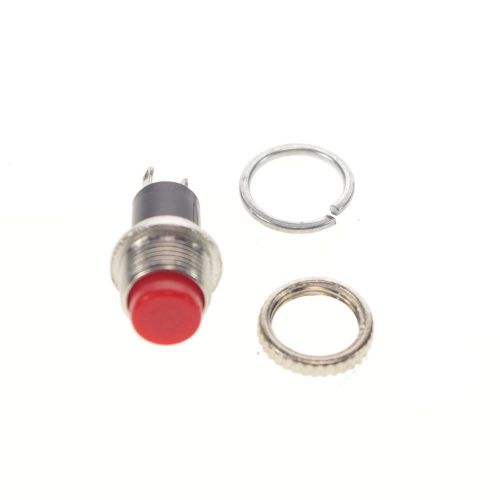 (5)OFF-(ON) Red Hole 10mm 2 Pin SPST 0.5A 125VAC NO Momentary Push Button Switch