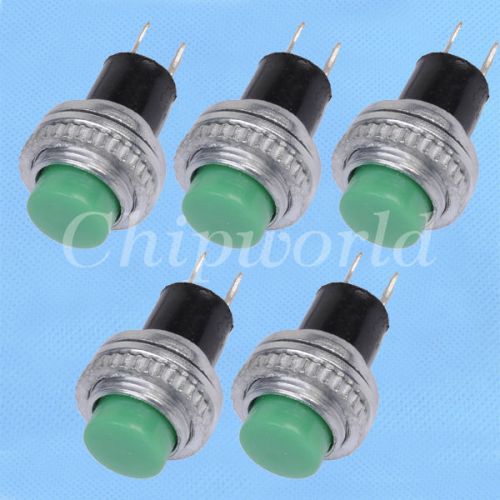 5pcs green push button momentary switch 10mm ds-314 for sale