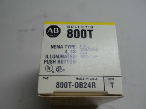 (H2-2) 1 NIB ALLEN BRADLEY 800T-QB24R PUSH BUTTON WITH CONTACT