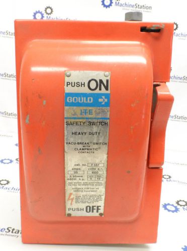 Gould i-t-e vacu-break enclosed electric switch f351 - 600vac 3-phase 30 amp for sale