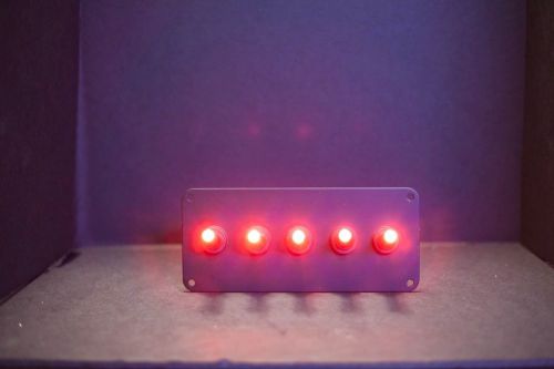 LED toggle switches - RED - w/  Flat Black Plate