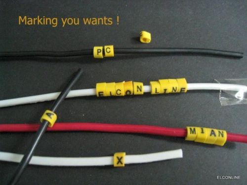 #aa ec-1 yellow cable wire markers letter &#034; a to z  &#034; x 1300 pcs / lot for sale