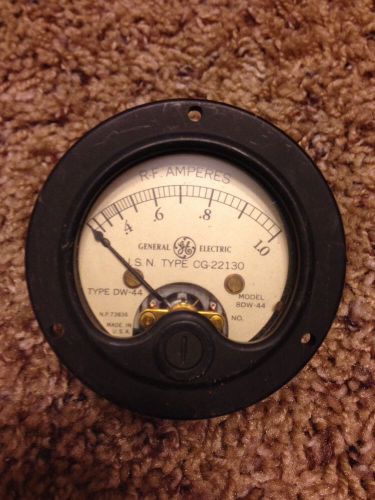 GE General Electric Vintage Amperes Gauge Meter CG-22130 DW-44 8DW-44 0-1 Amps