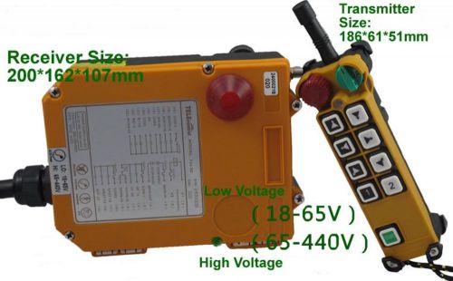 Kit 2 speed 4 montions 1 transmitter hoist crane radio remote 18-65v 65-440v for sale