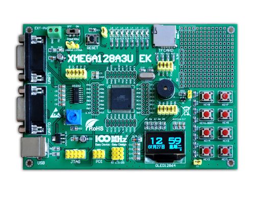 ATXmega xmega128A3U USB OLED AVR Development Evaluation  Developer System dev
