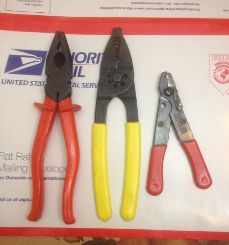 SET OF PLIER WIRE STRIPPERS ,CUTTING AND CRIMPER TOOLS