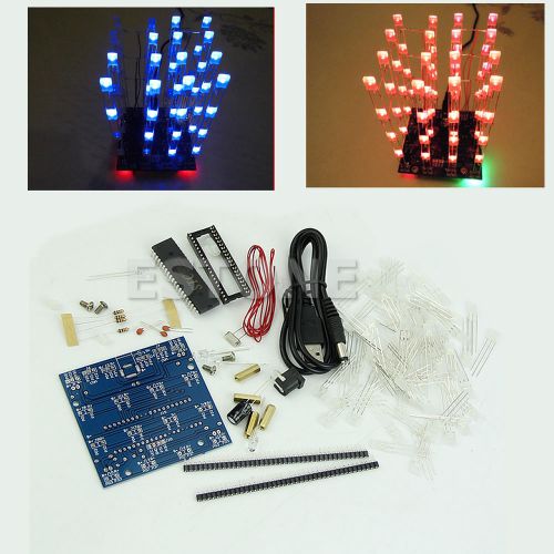 3d led lightsquared 4x4x4 2*5*7mm led cube led red/blue ray diy kit for sale