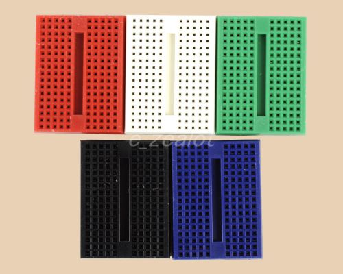 5pcs 5 color solderless prototype breadboard syb-170 tie-point for arduino new for sale