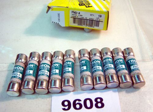 (9608) lot of 10 cooper bussmann fnq-4 fuses 4a time delay for sale