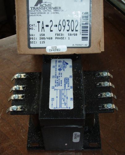 Acme transformer ta-2-69302, 208/230/460 primary volts for sale