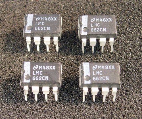 Qty 4: lmc662cn national semi dual cmos op amp 8-pin dip lm662 lmc662 nos new for sale