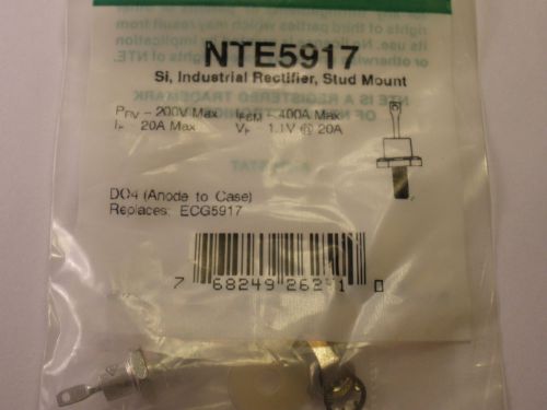 NTE 5917 DIODE, RECTIFIER, 20 AMPS AT 200 VOLTS, REVERSE, ANODE TO CASE, NEW