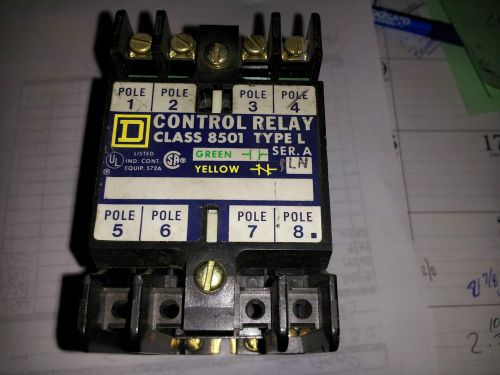 SQUARE D USED 8501L020 CONTROL 4 POLE RELAY GREAT CONDITION
