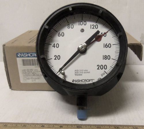 Ashcroft inc. - 0 to 200 psi dial indicating pressure gage in original box (nos) for sale