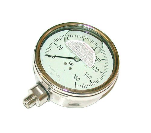 New stainless lenz liquid filled pressure gauge 1/4 npt  4&#034; diameter for sale