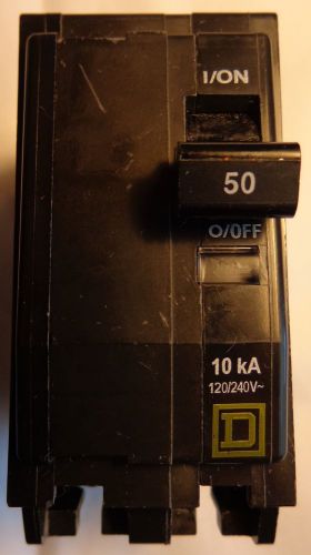 Square d schneider electric qob 2-pole 50amp 10k ir  bolt-on circuit breaker for sale