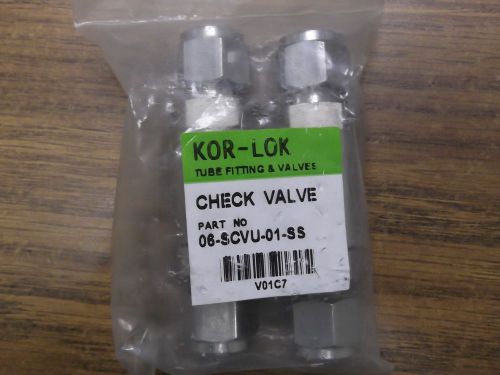 Pack of 2 Kor lok Check Valves Model #06-scvu-01-ss