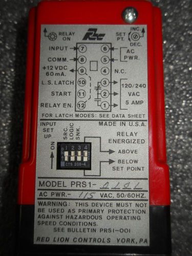 (v49-1) 1 used red lion prs10101 speed switch for sale