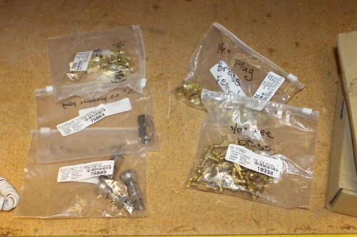 LOT OF BRASS SS STAINLESS SWAGELOK FITTINGS TEE&#039;S CAPS UNIONS LOT 3