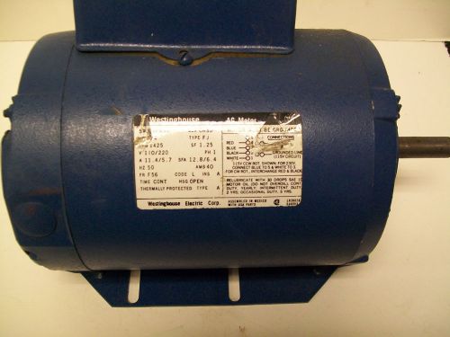 Westinghouse 312P835 3/4 HP 1425 RPM 110/220V Single Phase 50 Hz