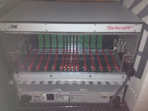 Used schroff advanced tca / mtca shelf / chassis  w/power one psu and split bay for sale