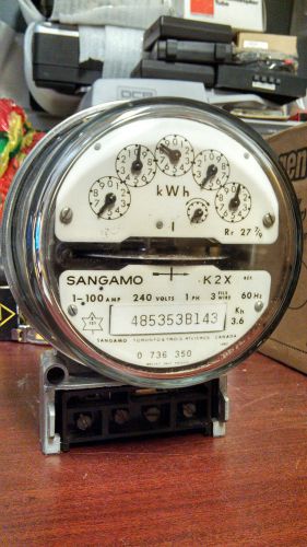 New Itron/Sangamo Watt-Hour KWH Analog Meter 200A 240V 7.2KH K2A,1PH, Warranty