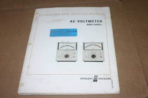 HP Hewlett Packard AC Voltmeter 400E/400EL Operating and Service Manual