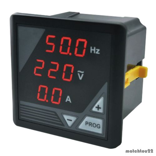 Digital triple(3 in1) red led display ac voltage frequency current panel meter for sale