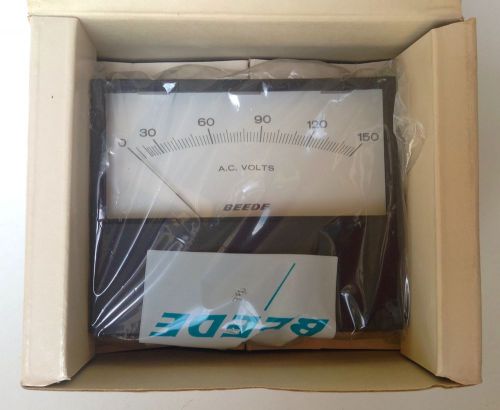 BRAND NEW IN BOX BEEDE PANEL METER A.C. VOLTS 0-150 APPROX. 5&#034; X 4&#034;