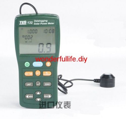 New TES-132 Solar Power Meter Tester Datalogging w/USB Cable and Software