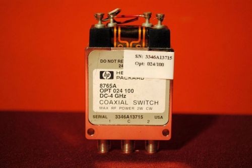 HP 8765A Coaxial Switch w/ opt&#039;s 024 &amp; 100