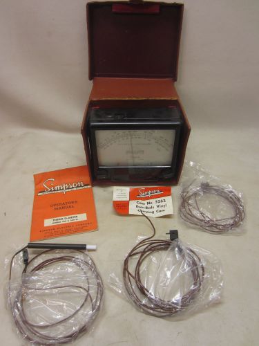 Vintage Simpson 388 Thermometer Probe Art Deco Tool Bakelite Leather Case