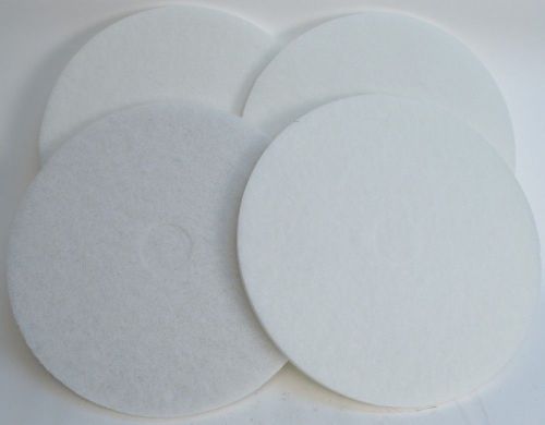 New Case 4 Glit/Microtron 14421 White Super Polishing Floor Pads 21&#034; Diameter