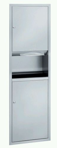 Bradley 238-11 surface mounted folded paper towel dispenser and waste receptacle for sale