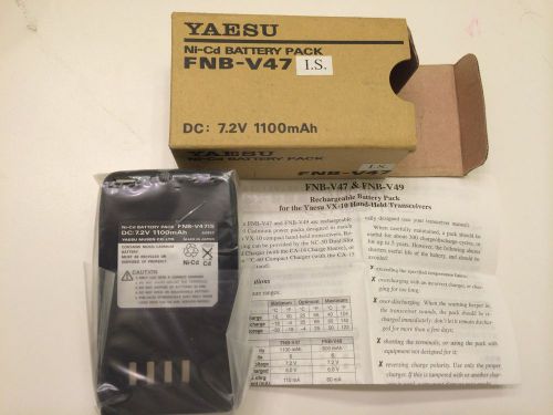Yaesu musen ni-cd battery fnb-v47is 7.2v 1100 + belt clip for vx-10 transceiver for sale