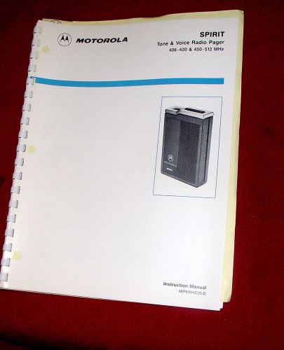 Motorola Spirit Pager Tone+Voice  Instructions Manual+2 revisions, schematics+