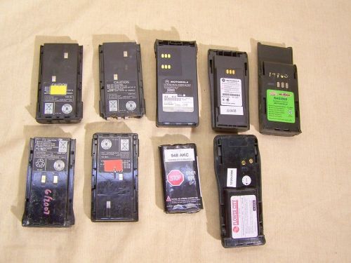 Lot of 9 2-Way Radio Batteries Kenwood &amp; Motorola KNB-15A KNB-22N RAD2900 BP9360