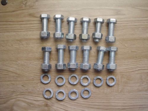LOT OF 12 BOLTS AND NUTS 5/8 X 2 INCHES
