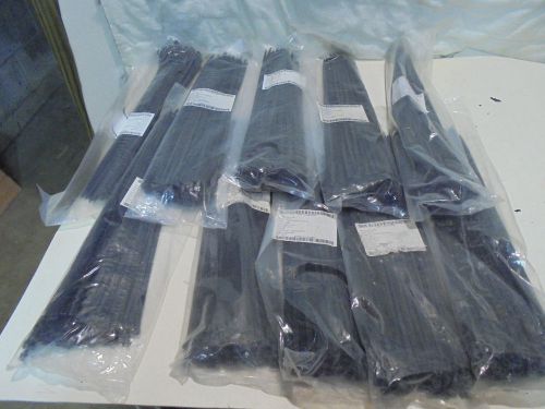 Cable ties 15&#034; -1000 top quality mil-spec black - 10  pks of 100 - zip wire 14 8 for sale