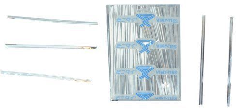 Tach-it 4&#034; x 5/32&#034; silver metallic cut to length twist tie (pack of 500) for sale