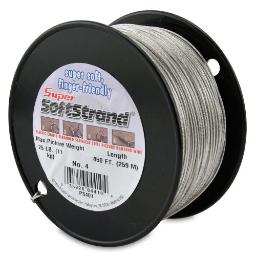 Picture wire vinyl coated stranded stainless steel supersoftstrand sz 4 850-ft for sale