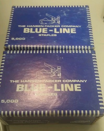 VINTAGE HANSEN TACKER COMPANY BLUE-LINE #44 1/4&#034; STAPLES 2X 5000 COUNT BOXES