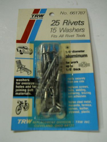 Trw aluminum 1/8&#039;&#039; dia. rivets quantity of 25 rivets replace scews bolts welding for sale