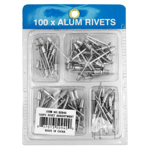 100pc rivet assortment set blind pop riveter tool kit for sale