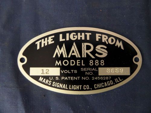 Mars 888 light &#034;black&#034; 12 volt replacement badge for sale